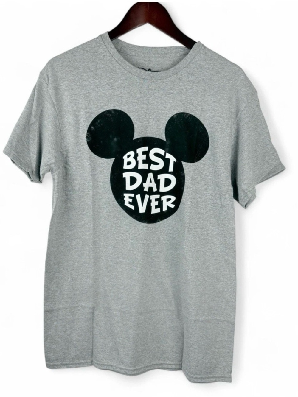 Disney Mickey Mouse Best Dad T-Shirt Men's Medium Matching Family Gray Graphic M